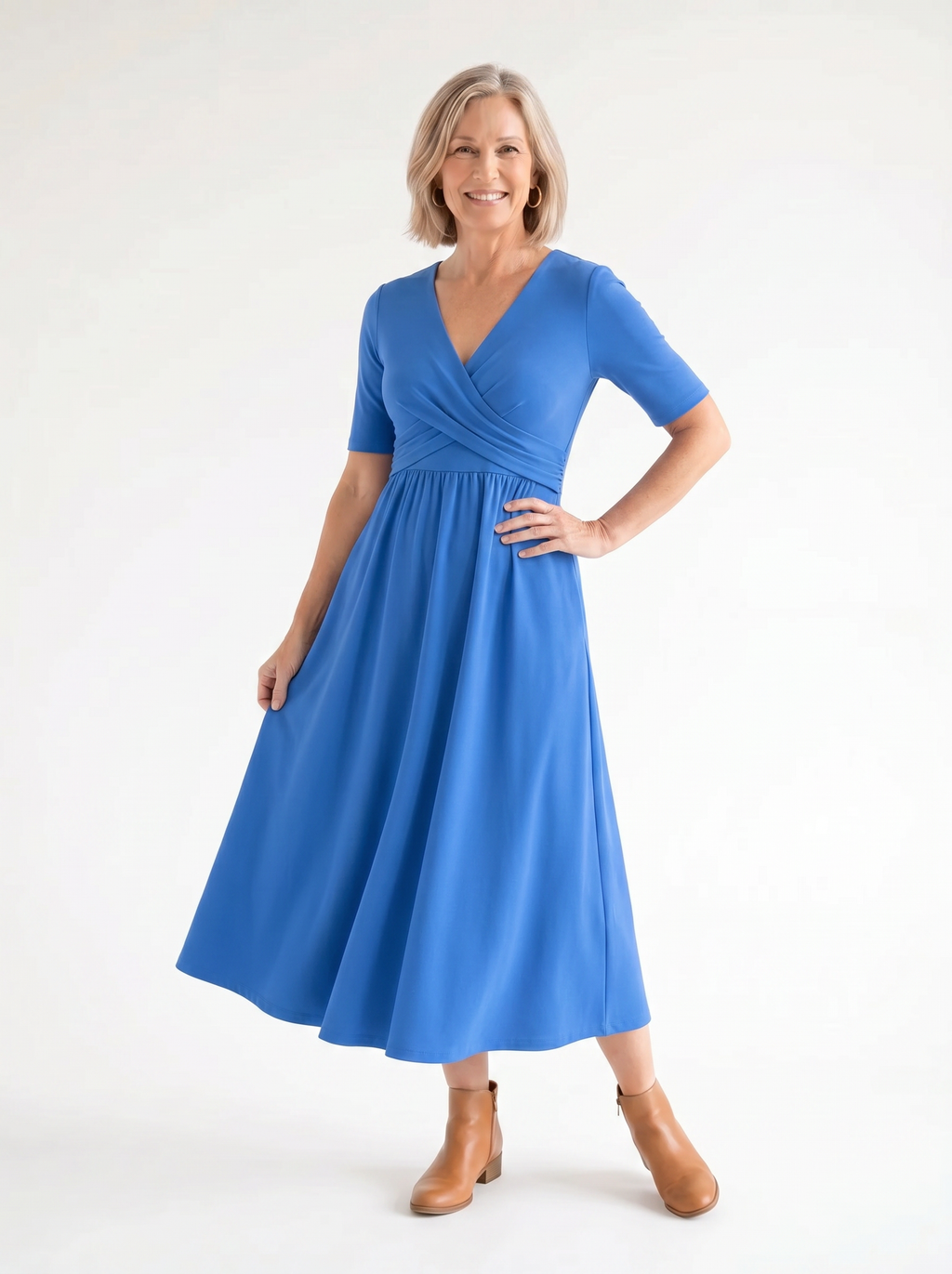 Ida | Elegant Midi Dress met Zakken