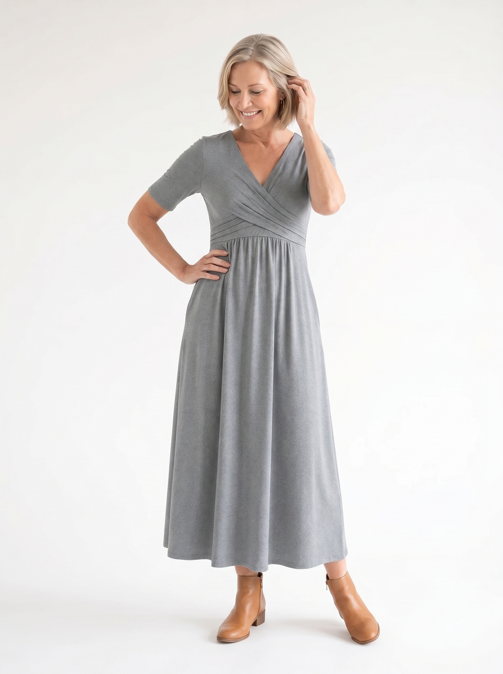 Ida | Elegant Midi Dress met Zakken