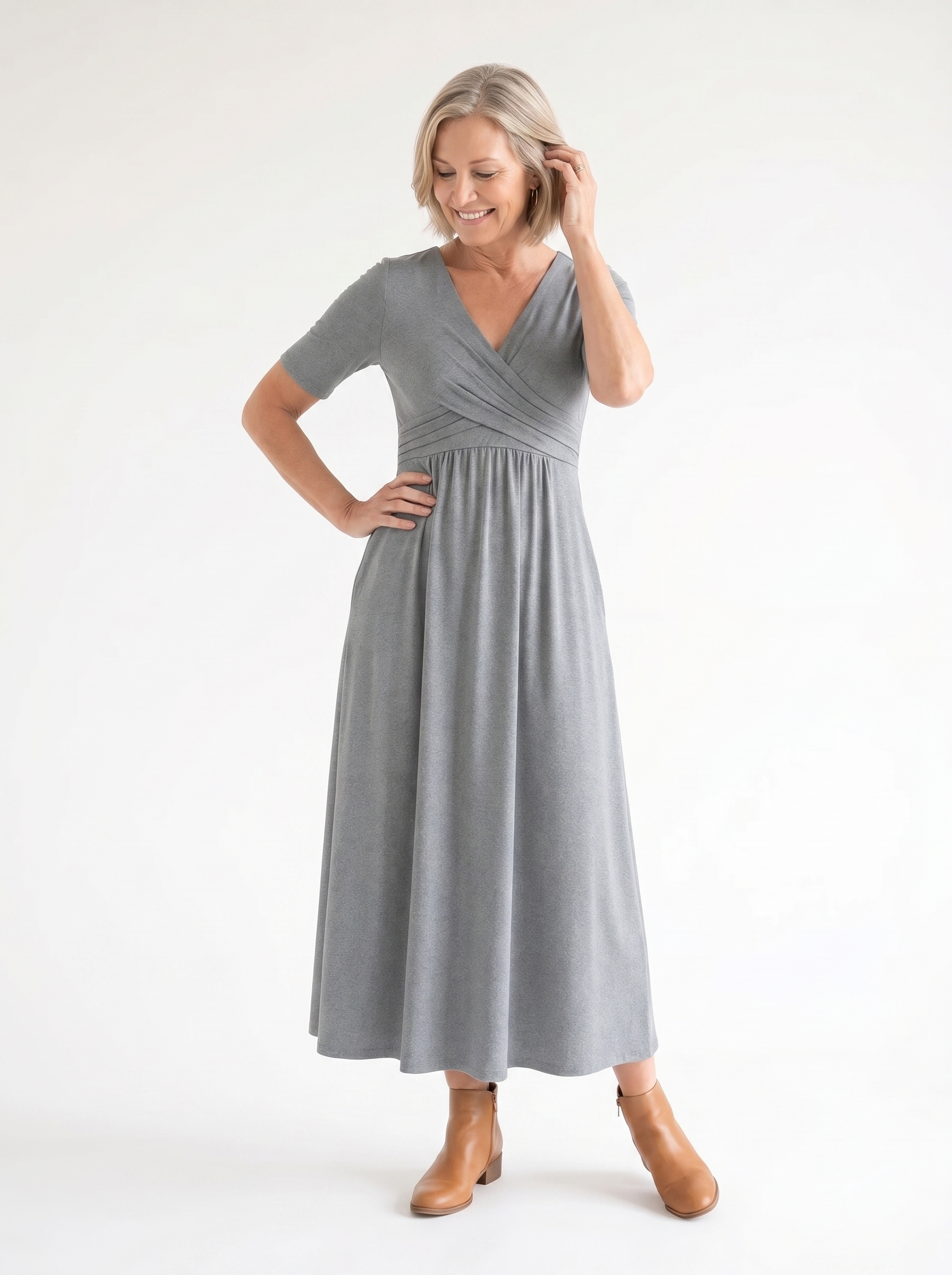 Ida | Elegant Midi Dress met Zakken
